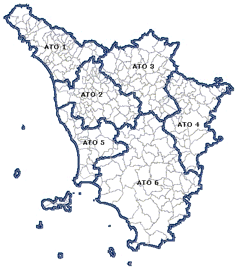 Map of the ATOs for water resources (regional law 81/1995)